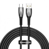 CABLU alimentare si date Baseus Glimmer, Fast Charging Data Cable pt. smartphone, USB la USB Type-C 100W, aliaj zinc, 2m, negru &quot;CADH000501&quot; (timbru v