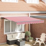 vidaXL Cortina Retractabilă Stripe Roșu și Alb 300x250 cm țesătură