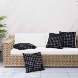 vidaXL Perne decorative &Icirc;n carouri 4 pcs Carouri Negre 40 x 40 cm 360375