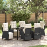 Cumpara ieftin Set de masă pentru grădină 7 pcs Negru Rattan poli