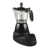 Cafetiera electrica Beper, 400 W, baza rotativa, Negru