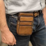 Borseta Barbati Piele Naturala Curea/Umar Maro/Maro Inchis, 18x13x3.5cm, Compartimente Multiple, Durabila, Eleganta