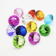Set 12 cristale decorative din sticla k9 diamante medii - 4cm