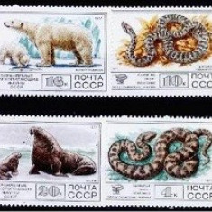 Rusia 1977 - Fauna 8v.serie completa,neuzata,perfecta stare(z)