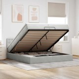 vidaXL Cadru pat otoman cu saltea Gri deschis 200x200 cm catifea 3311939