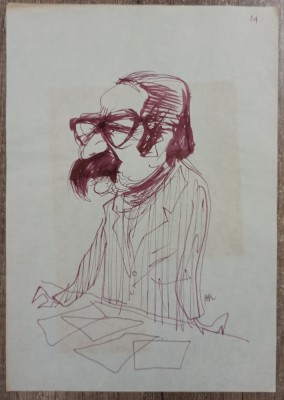 Caricatura// Bogdan Gheorghiu (1927-2010), profesor arhitect si artist foto