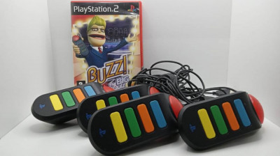 Set 4 Buzz Controller + Buzz The big quiz - PlayStation PS2 foto