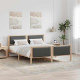 Cumpara ieftin Cadru de pat maro si gri inchis 150 x 200 cm Lemn masiv de pin