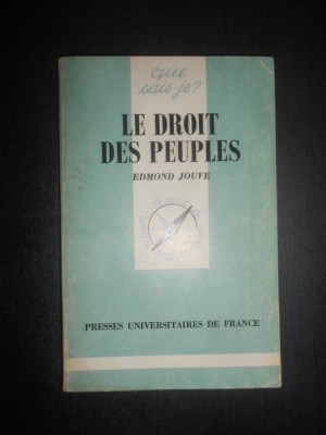 Edmond Jouve - Le droit des peuples (1992) foto