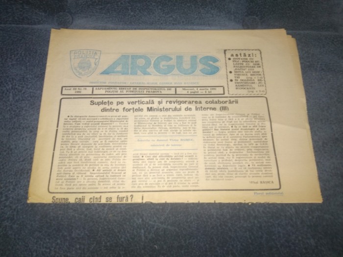 ZIARUL ARGUS 4 MARTIE 1992