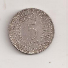 Moneda Germania 5 Deutsche Mark ARGINT - 1973 D