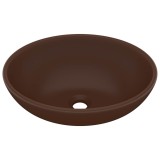 Cumpara ieftin Chiuveta de lux, maro mat, 40 x 33 cm, ceramica, forma ovala