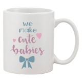 Cana alba personalizata &#039;We make cute babies&#039;, INOVATIX&reg;. 330ml