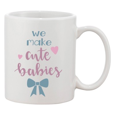 Cana alba personalizata &amp;#039;We make cute babies&amp;#039;, INOVATIX&amp;reg;. 330ml foto