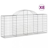 Cumpara ieftin Cosuri gabion arcuite 8 buc, 200x30x80/100cm, fier galvanizat
