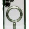 Husa Luxury tip MagSafe compatibila cu Samsung Galaxy S22 Plus, Full protection, Margini colorate, Verde inchis