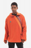 A-COLD-WALL* bluză Axis Fleece bărbați, culoarea portocaliu, cu glugă, cu model ACWMO103.-RUST