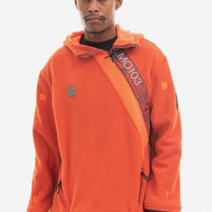 A-COLD-WALL* bluză Axis Fleece bărbați, culoarea portocaliu, cu glugă, cu model ACWMO103.-RUST