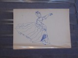 DESEN PE CARTE POSTALA CU CARTON SUBTIRE,CIRCULATA CU TIMBRU SEC - 1958 -