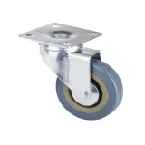 Roata Pivotanta cu Flansa din PVC Gri pentru Mobilier, 50mm, Fara frana, sarcina max. 20kg, AGT-7470