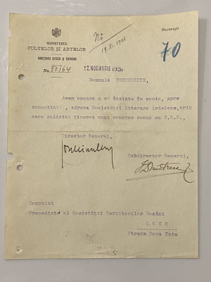 Ion Minulescu - document vechi - semnatura olografa foto