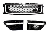 Ansamblu Grila Centrala si Grile Laterale Land Range Rover Sport L320 Facelift (2009-2013) Autobiography Look All Black Edition Performance AutoTuning, KITT