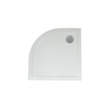 Cadita de dus Wellis curbat SMC, 80x80x4 cm, joasa, rezistenta la impact, cu supapa de golire 115 mm