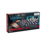 Joc 3 in 1, Sah, Table si Dame, Magnetic, 24.5x24.5 cm, ATU-085210, Oem