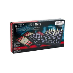 Joc 3 in 1, Sah, Table si Dame, Magnetic, 24.5x24.5 cm, ATU-085210