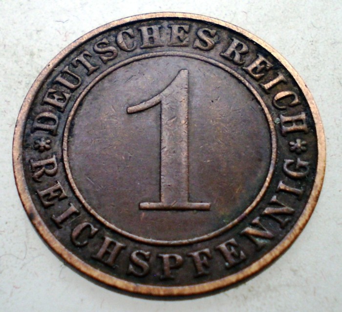 B.266 GERMANIA WEIMAR 1 REICHSPFENNIG 1935 A