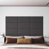 VidaXL Panouri de perete 12 buc. gri 60x30 cm piele ecologică 2,16 m&sup2;