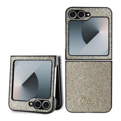 Husa pentru Samsung Galaxy Z Flip6 - Guess Glitter Script (GUHCZF6HGGSHD) - Gold foto