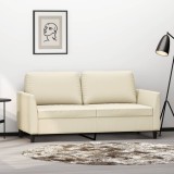 VidaXL Canapea cu 2 locuri, crem, 140 cm, piele ecologică 359334