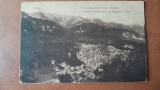 Carte postala, Sinaia vedere generala cu Castelul peles, 1950