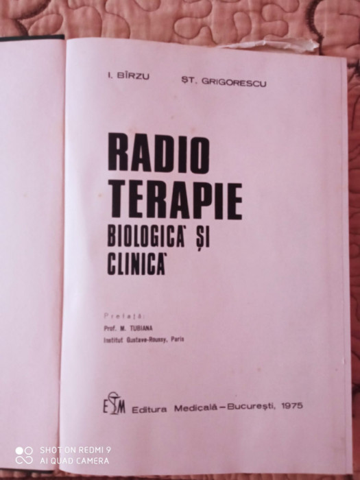 RADIOTERAPIE BIOLOGICA SI CLINICA I. BIRZU , ST. GRIGORESCU