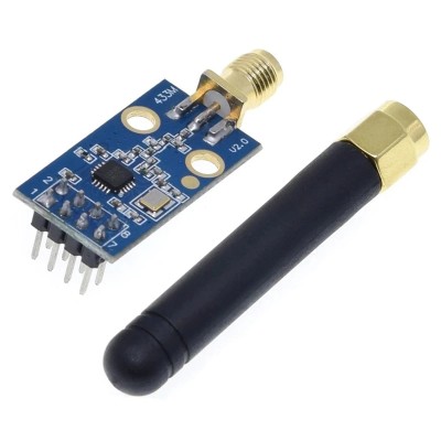 Modul transceiver wireless CC1101, 433MHZ cu antena SMA 300-500M foto