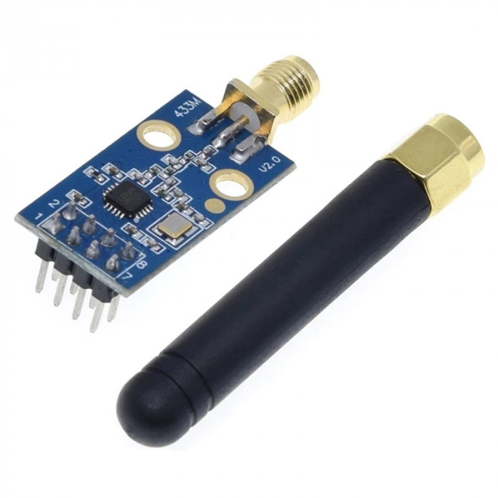 Modul transceiver wireless CC1101, 433MHZ cu antena SMA 300-500M