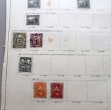 Colecție timbre clasice Nicaragua 1877&ndash;1893 pe pagină de album filatelic &ndash; 5 timbre originale -A42