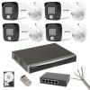 Kit supraveghere Hikvision 4 camere IP 8MP Dual Light IR 30m Lumina alba 30m Microfon NVR 12MP 4 canale HDD Accesorii incluse SafetyGuard Surveillance