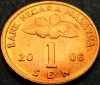 Moneda exotica 1 SEN - MALAEZIA, anul 2006 * cod 1165 = A.UNC, Asia