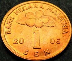 Moneda exotica 1 SEN - MALAEZIA, anul 2006 * cod 1165 = A.UNC