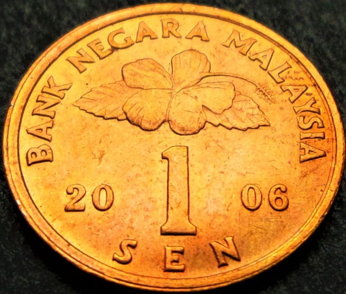 Moneda exotica 1 SEN - MALAEZIA, anul 2006 * cod 1165 = A.UNC