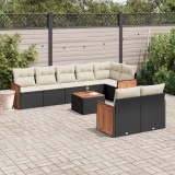 Cumpara ieftin Gossi set mobilier de gradina cu perne, 9 piese, negru, poliratan