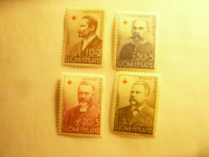 Serie Finlanda 1956 Crucea Rosie - Personalitati , 4 valori