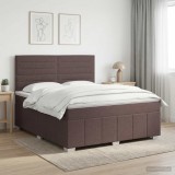 Cumpara ieftin Pat boxspring cu saltea Maro inchis 160 x 200 cm Tesatura