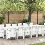 VidaXL Set de dining pentru grădină 15 pcs Alb mare Poliratan