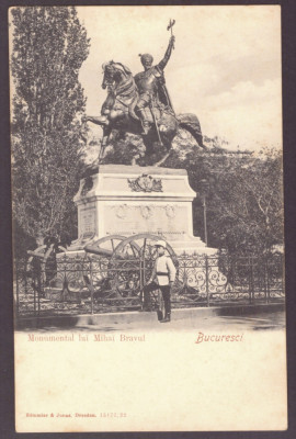 1249 - BUCURESTI, Park &amp;amp; Monument Mihai Viteazul - old postcard - unused foto