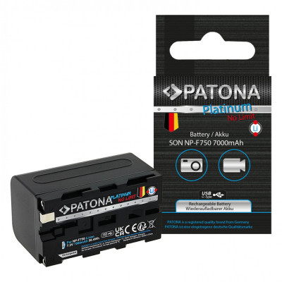 Acumulator PATONA Platinum 7000mAh cu intrare USB-C pentru Sony NP-F750 F330 F530 F550 F930 F920 -1376 foto