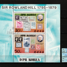 Coreea Nord, 1979 | Aniversare Rowland Hill - Istorie Poştală | Bloc 2v | aph