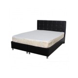 Set Saltea SuperOrtopedica Sofia, 140x200x20cm, fermitate medie, cu plasa arcuri tip bonell, reversibila, sistem aerisire cu butoni, Saltex plus husa